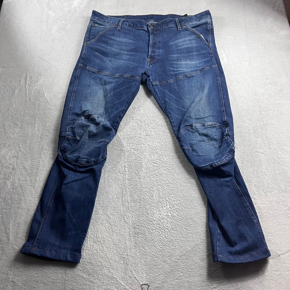 G-Star Raw 5620 3D Slim Elwood Jeans Mens 38x32 Blue Denim Pants 51025-9136-89